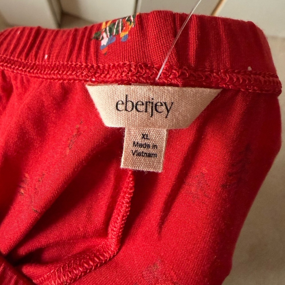 NWT Eberjey Gisele Printed Long Pajama Set Nutcracker Holly Red & Ivory Size XL - Picture 10 of 14